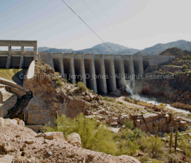 The dam at Bartlett Lake Bartlett Dam, Arizona